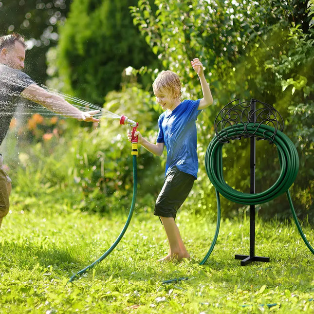 Detachable Freestanding Hose Holder for Outdoor Yard Garden Lawn - Black - Garden Tools