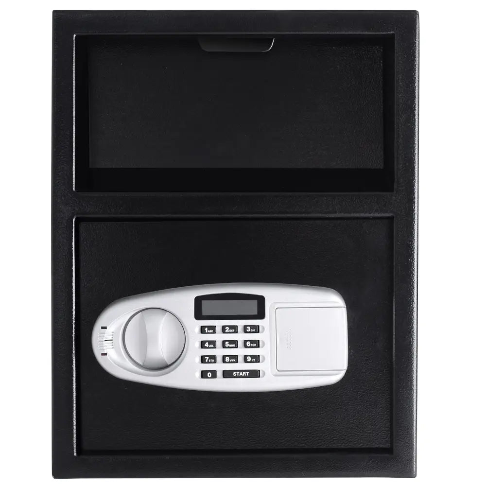 Digital Deposit Safe Box Depository with Front Drop for Jewelry and Cash - Black - Safe Box