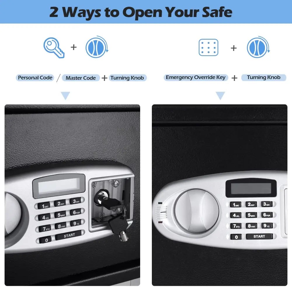 Digital Deposit Safe Box Depository with Front Drop for Jewelry and Cash - Black - Safe Box