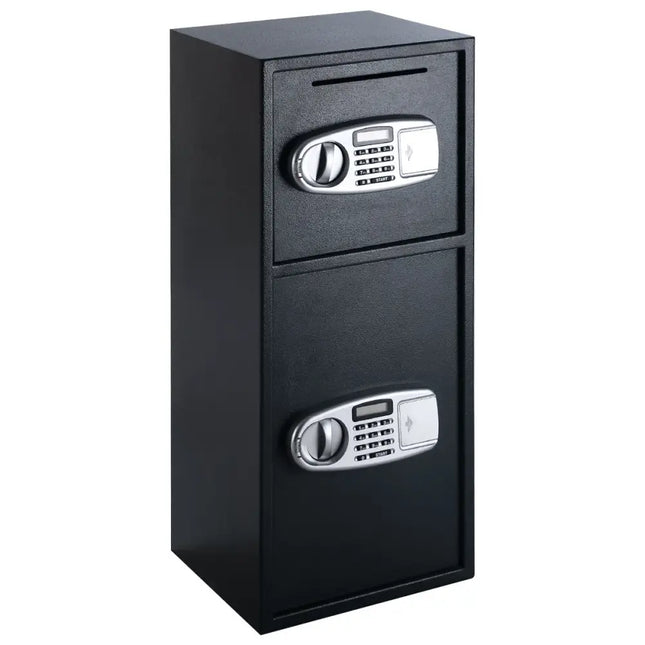 Digital Safe Box with 2 Doors - Black - Safe Box