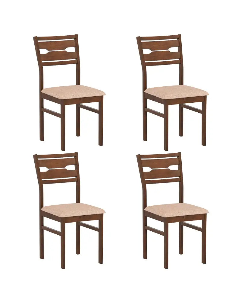 Dining Chair Set of 2/4 with Rubber Wood Frame and Padded Seat-2 - Dining Chairs