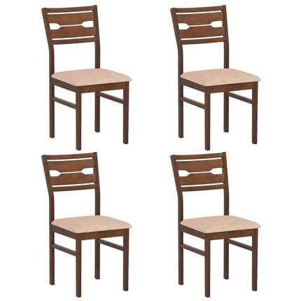 Dining Chair Set of 2/4 with Rubber Wood Frame and Padded Seat-4 - Dining Chairs