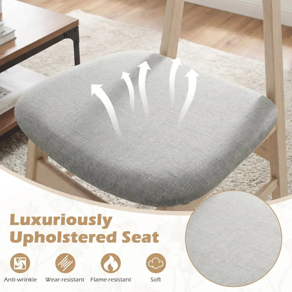 Dining Chair Set of 2 Fabric Upholstered Kitchen Armless Chairs-Natural - Natural - Dining Chairs