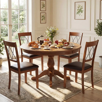 Dining Chair Set of 2 Fabric Upholstered Kitchen Armless Chairs with Rubber Wood Frame-Walnut - Walnut - Dining Chairs