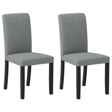 Dining Chair Set of 2 Mid-Century Modern Chairs with Rubber Wood Legs-Gray - Gray - Dining Chairs