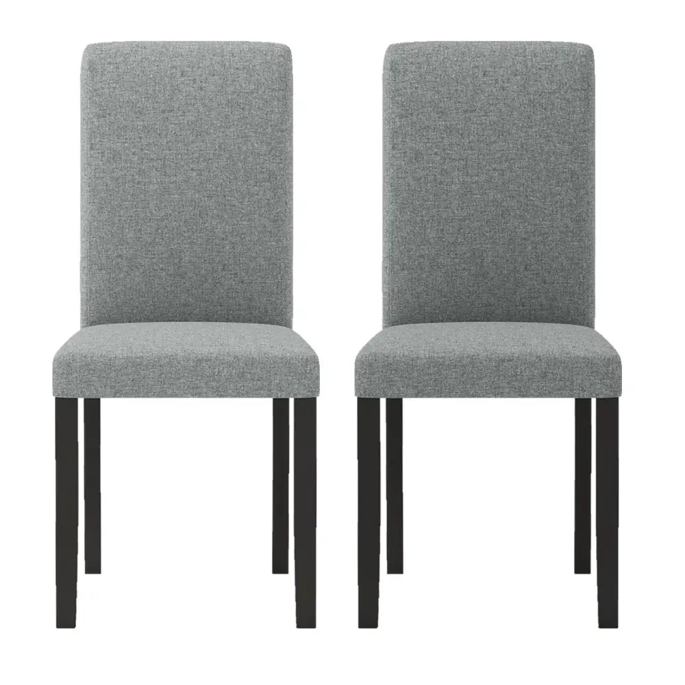 Dining Chair Set of 2 Mid-Century Modern Chairs with Rubber Wood Legs-Gray - Gray - Dining Chairs