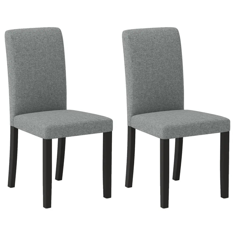 Dining Chair Set of 2 Mid-Century Modern Chairs with Rubber Wood Legs-Gray - Gray - Dining Chairs