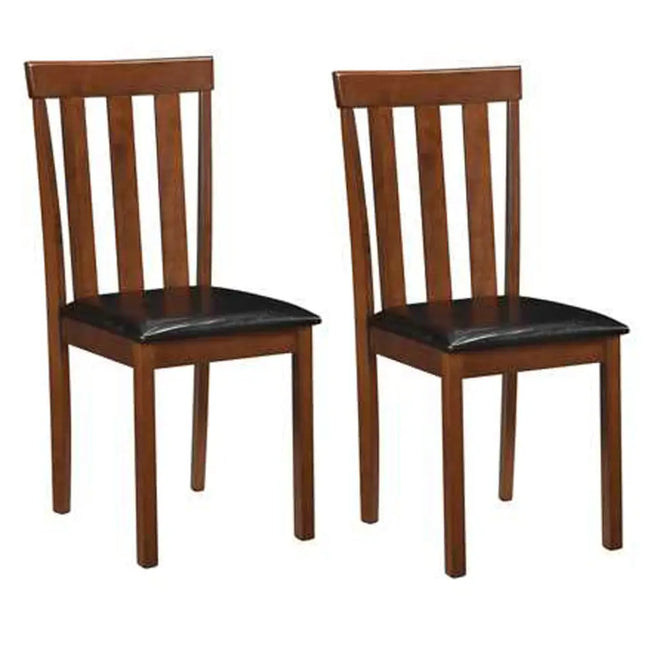 Dining Chair Set of 2 Upholstered Wooden Kitchen Chairs with Padded Seat and Rubber Wood Frame-Espresso - Espresso