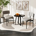 Dining Chair Set of 2 with Curved Backrest and Padded Seat-Gray - Gray - Dining Chairs
