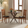 Dining Chair Set of 2 with Rubber Wood Legs and Ergonomic Back for Dining Room-Walnut - Walnut - Dining Chairs