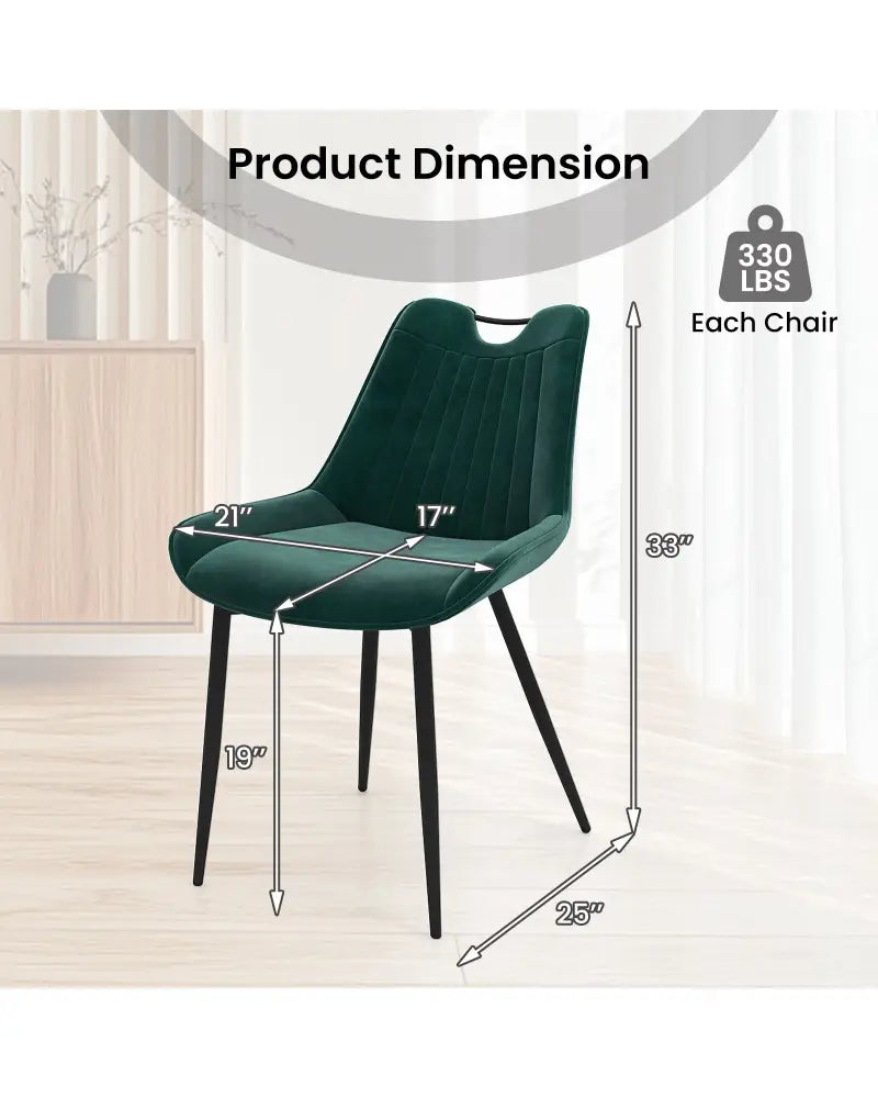 Dining Chair Set of 4 Faux Leather Upholstered Kitchen Chairs with Metal Legs-Turquoise - Turquoise - Dining Chairs