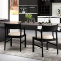 Dining Chair with Contoured Backrest and Padded Seat Set of 2-Beige - Beige - Dining Chairs