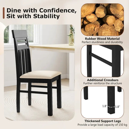 Dining Chairs High Back Dining Room Chairs Set of 2-Black - Black - Dining Chairs