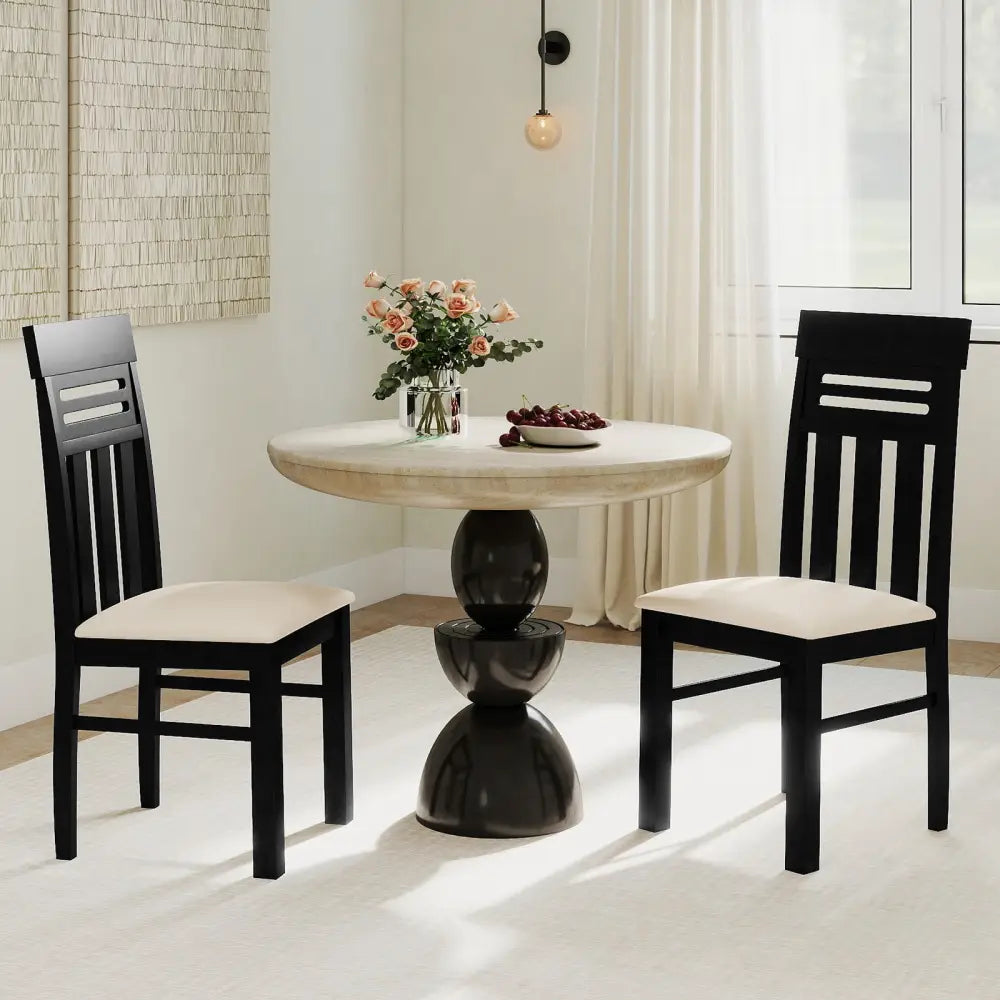 Dining Chairs High Back Dining Room Chairs Set of 2-Black - Black - Dining Chairs