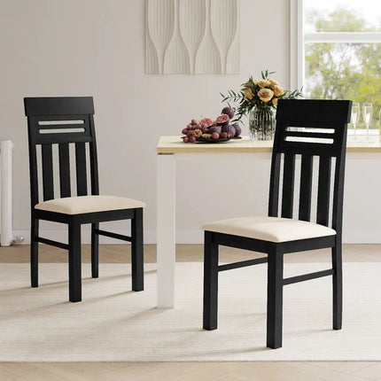 Dining Chairs High Back Dining Room Chairs Set of 2-Black - Black - Dining Chairs