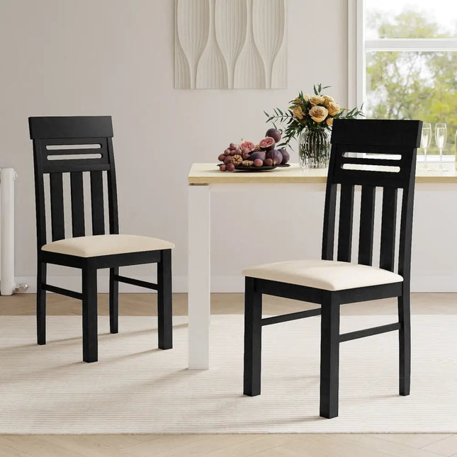 Dining Chairs High Back Dining Room Chairs Set of 2-Black - Black - Dining Chairs