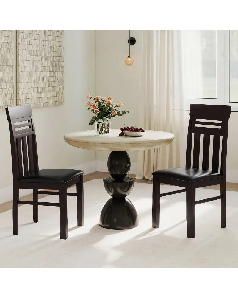 Dining Chairs High Back Dining Room Chairs Set of 2-Brown - Brown - Dining Chairs
