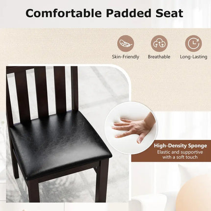 Dining Chairs High Back Dining Room Chairs Set of 2-Brown - Brown - Dining Chairs