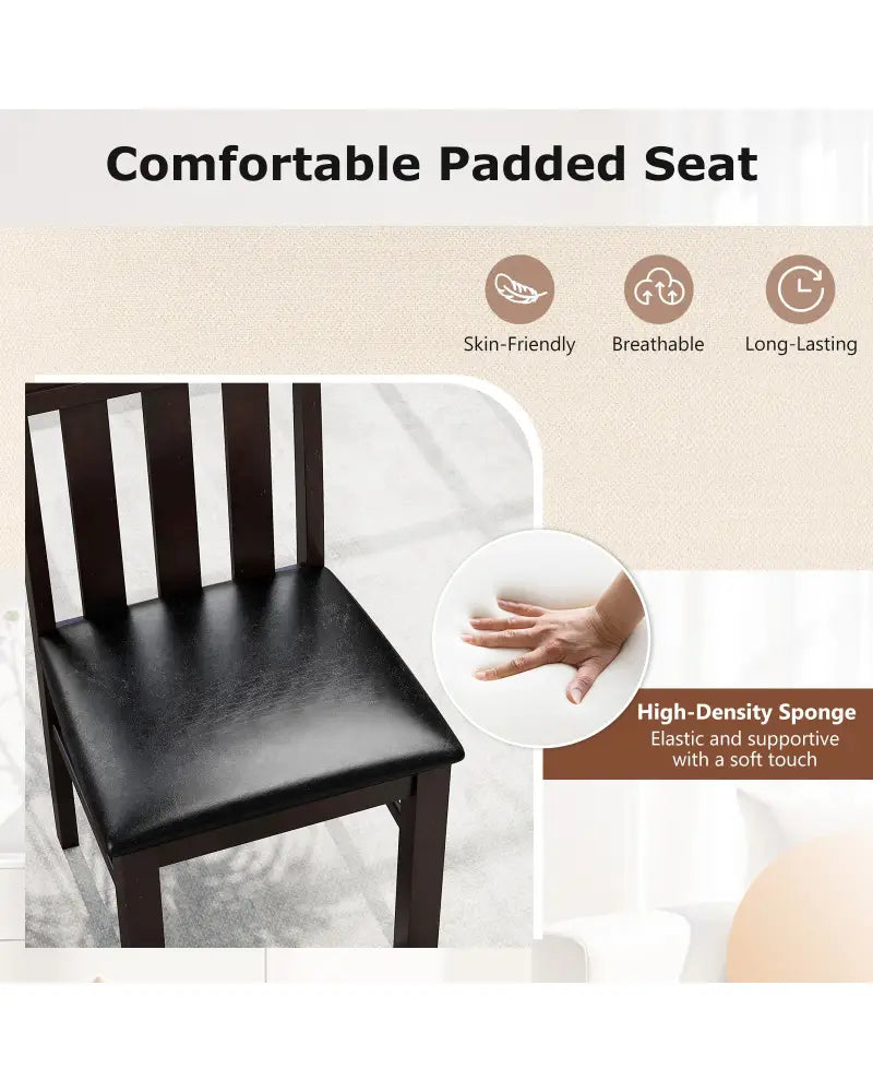 Dining Chairs High Back Dining Room Chairs Set of 2-Brown - Brown - Dining Chairs