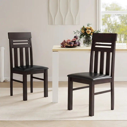 Dining Chairs High Back Dining Room Chairs Set of 2-Brown - Brown - Dining Chairs