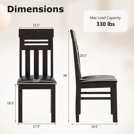 Dining Chairs High Back Dining Room Chairs Set of 2-Brown - Brown - Dining Chairs