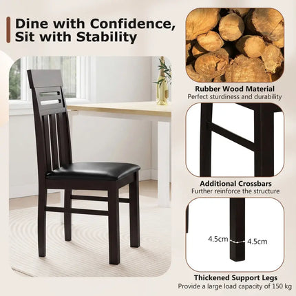 Dining Chairs High Back Dining Room Chairs Set of 2-Brown - Brown - Dining Chairs