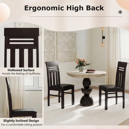 Dining Chairs High Back Dining Room Chairs Set of 2-Brown - Brown - Dining Chairs