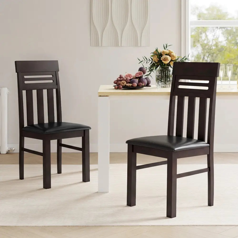 Dining Chairs High Back Dining Room Chairs Set of 2-Brown - Brown - Dining Chairs