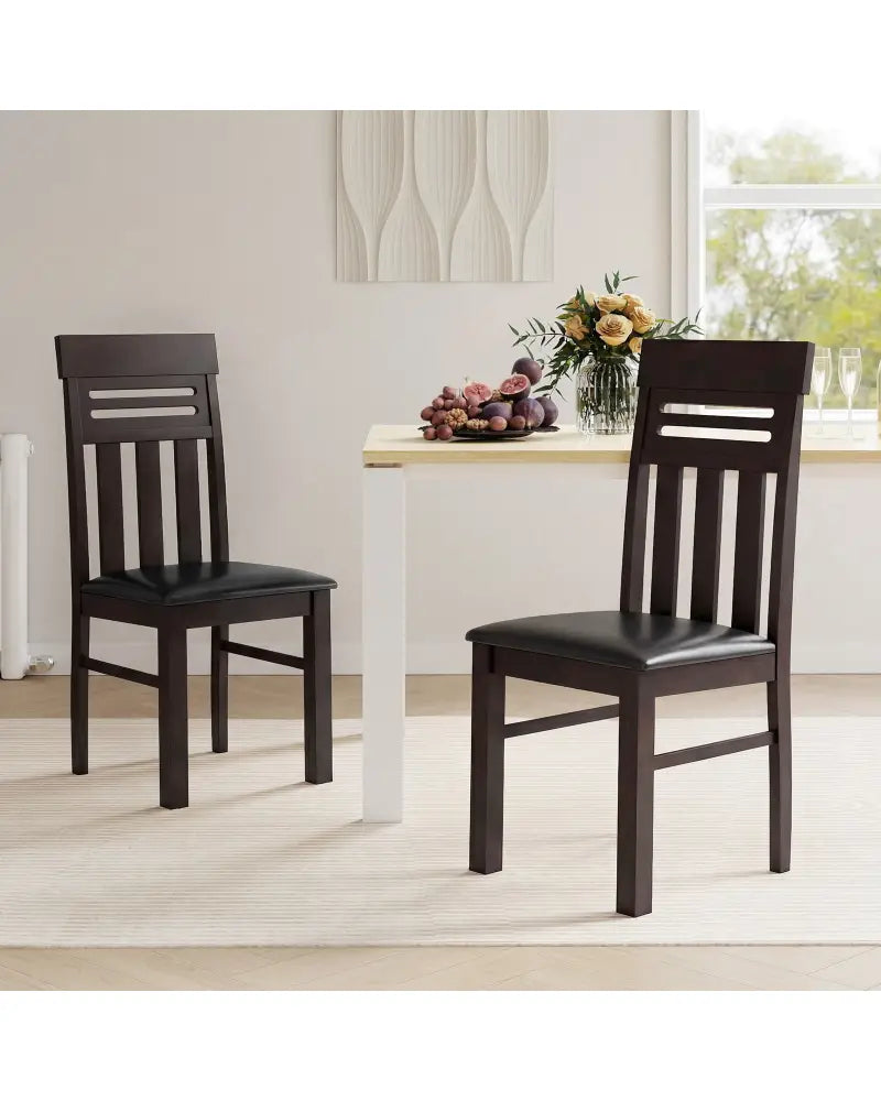 Dining Chairs High Back Dining Room Chairs Set of 2-Brown - Brown - Dining Chairs