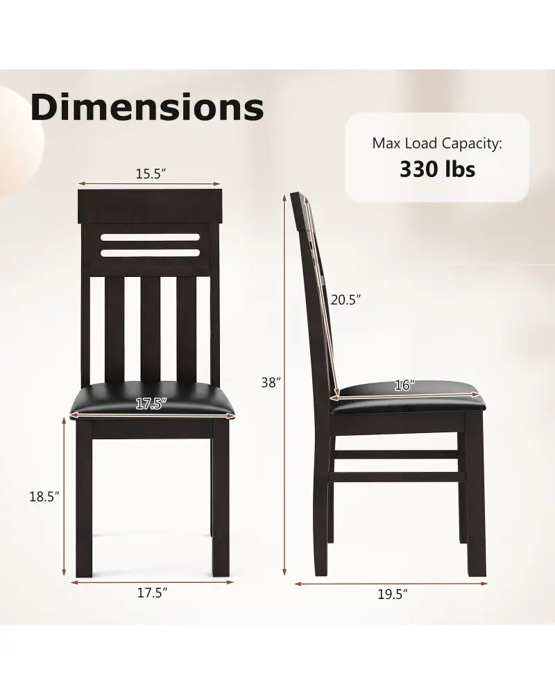 Dining Chairs High Back Dining Room Chairs Set of 2-Brown - Brown - Dining Chairs