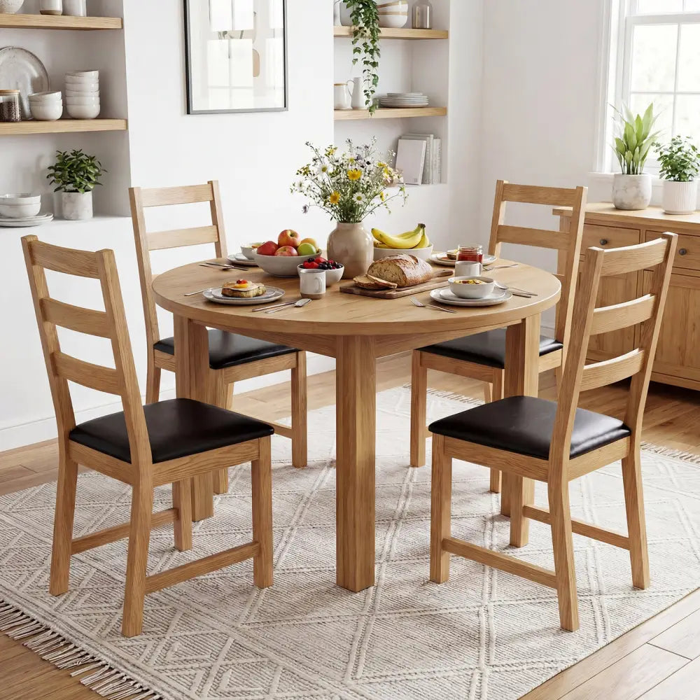 Dining Chairs Set of 2 Farmhouse Dining Room Chairs with Hollowed Backrest-Natural - Natural - Dining Chairs