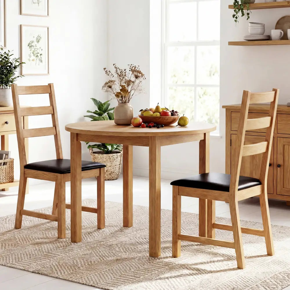 Dining Chairs Set of 2 Farmhouse Dining Room Chairs with Hollowed Backrest-Natural - Natural - Dining Chairs