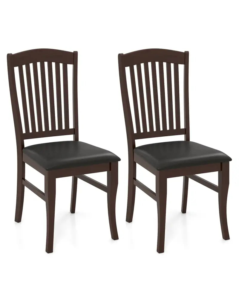 Dining Chairs Set of 2 Kitchen Side Chairs Mid-century Armless Dinette Chairs-Coffee - Coffee - Dining Chairs