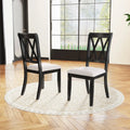 Dining Chairs Set of 2 Kitchen Side Chairs with Curved Cross Back-Beige - Beige - Dining Chairs