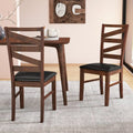Dining Chairs Set of 2 Kitchen Side Chairs with Rubber Wood Legs-Walnut - Walnut - Dining Chairs