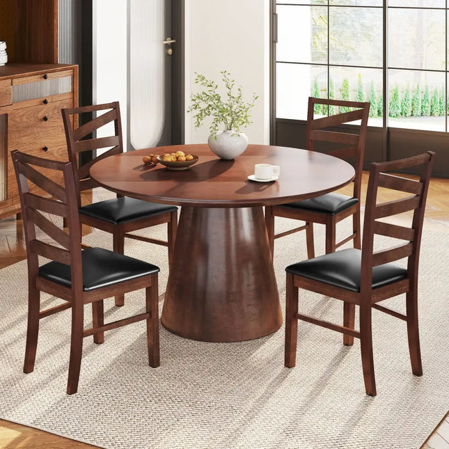 Dining Chairs Set of 2 Kitchen Side Chairs with Rubber Wood Legs-Walnut - Walnut - Dining Chairs
