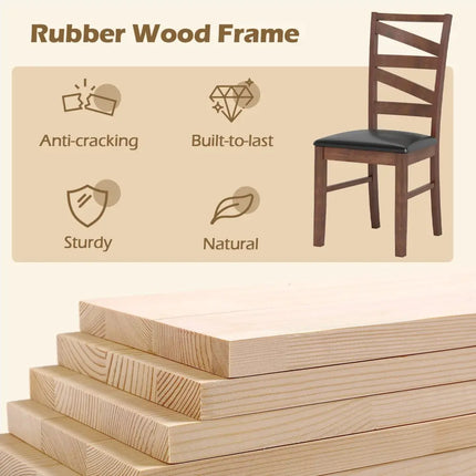 Dining Chairs Set of 2 Kitchen Side Chairs with Rubber Wood Legs-Walnut - Walnut - Dining Chairs