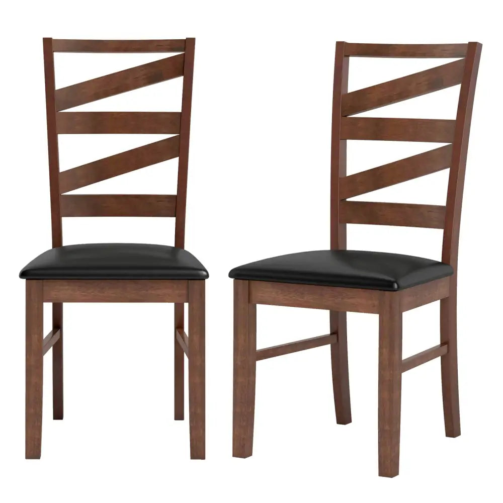 Dining Chairs Set of 2 Kitchen Side Chairs with Rubber Wood Legs-Walnut - Walnut - Dining Chairs