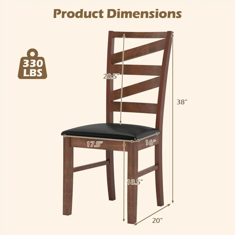 Dining Chairs Set of 2 Kitchen Side Chairs with Rubber Wood Legs-Walnut - Walnut - Dining Chairs