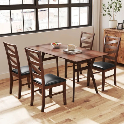 Dining Chairs Set of 2 Kitchen Side Chairs with Rubber Wood Legs-Walnut - Walnut - Dining Chairs
