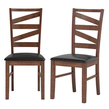 Dining Chairs Set of 2 Kitchen Side Chairs with Rubber Wood Legs-Walnut - Walnut - Dining Chairs