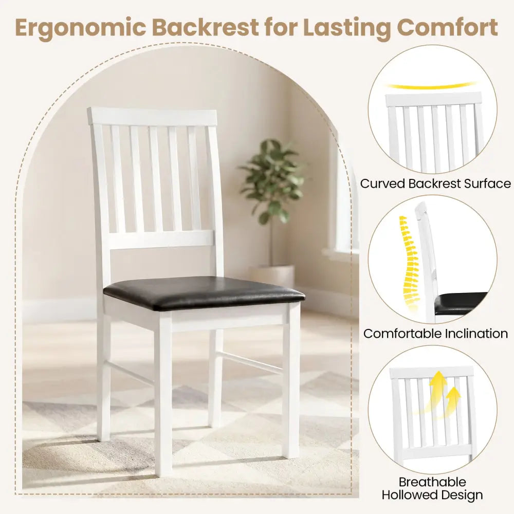 Dining Chairs Set of 2 Modern Mid Century Dining Room Chairs-White - White - Dining Chairs