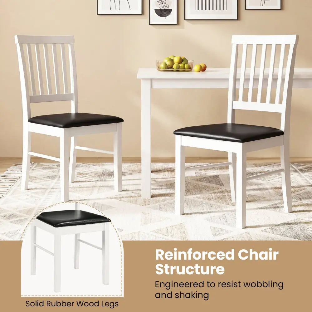 Dining Chairs Set of 2 Modern Mid Century Dining Room Chairs-White - White - Dining Chairs
