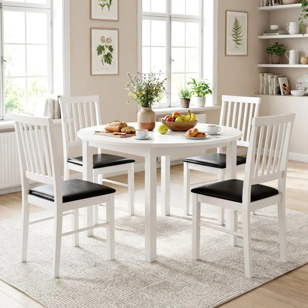 Dining Chairs Set of 2 Modern Mid Century Dining Room Chairs-White - White - Dining Chairs