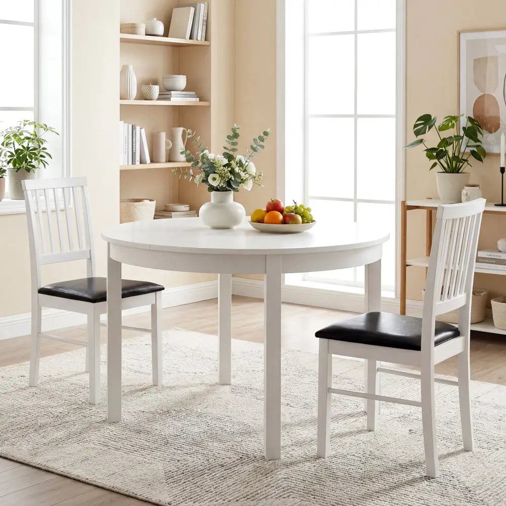 Dining Chairs Set of 2 Modern Mid Century Dining Room Chairs-White - White - Dining Chairs