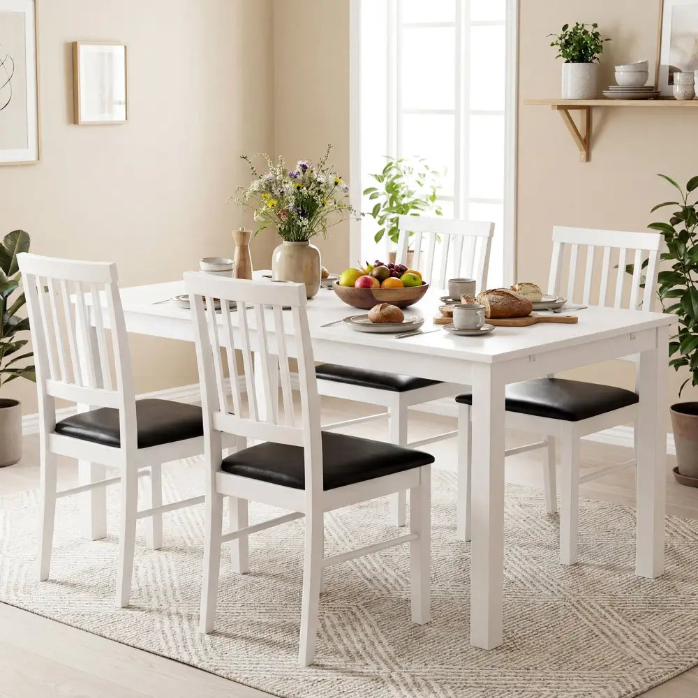 Dining Chairs Set of 2 Modern Mid Century Dining Room Chairs-White - White - Dining Chairs