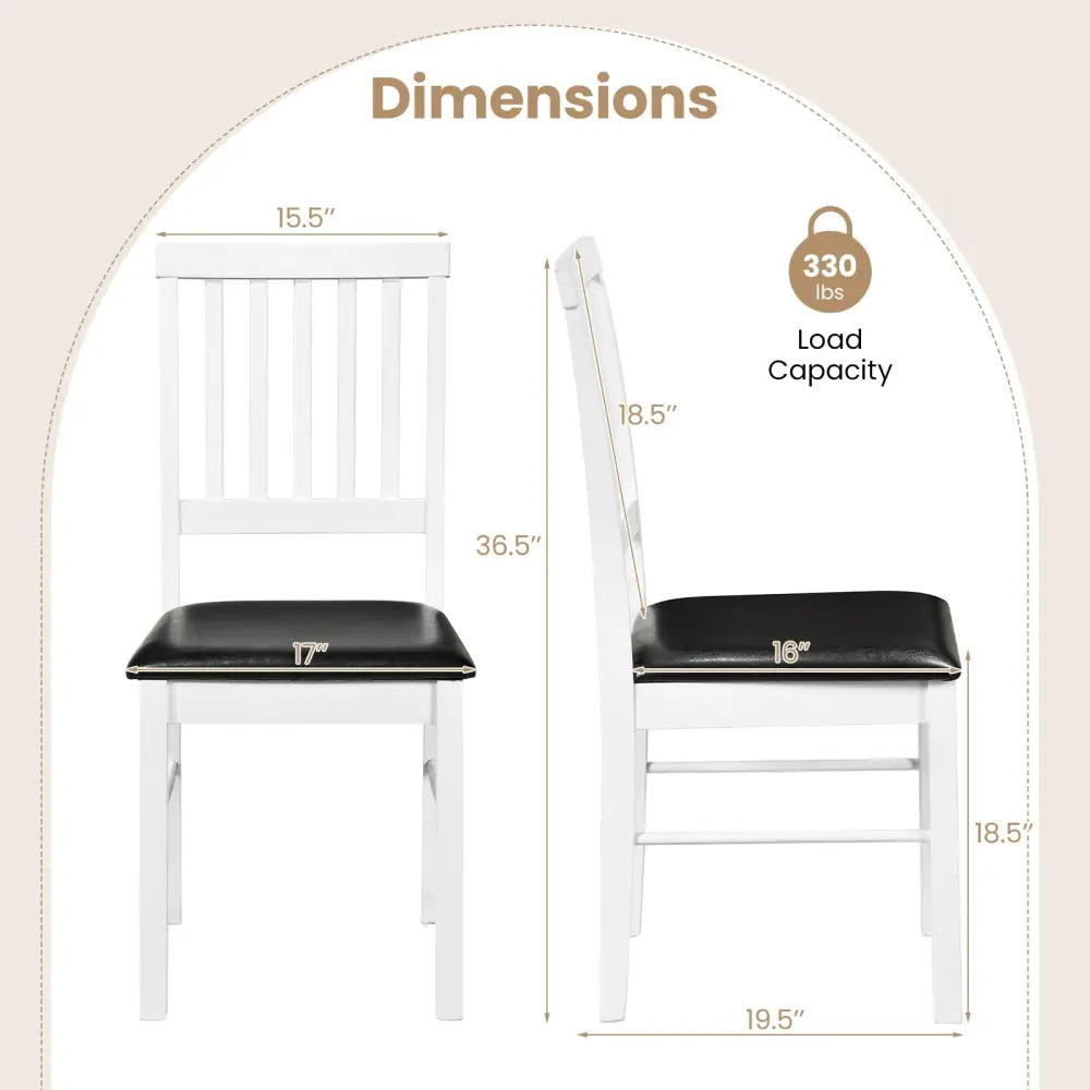 Dining Chairs Set of 2 Modern Mid Century Dining Room Chairs-White - White - Dining Chairs