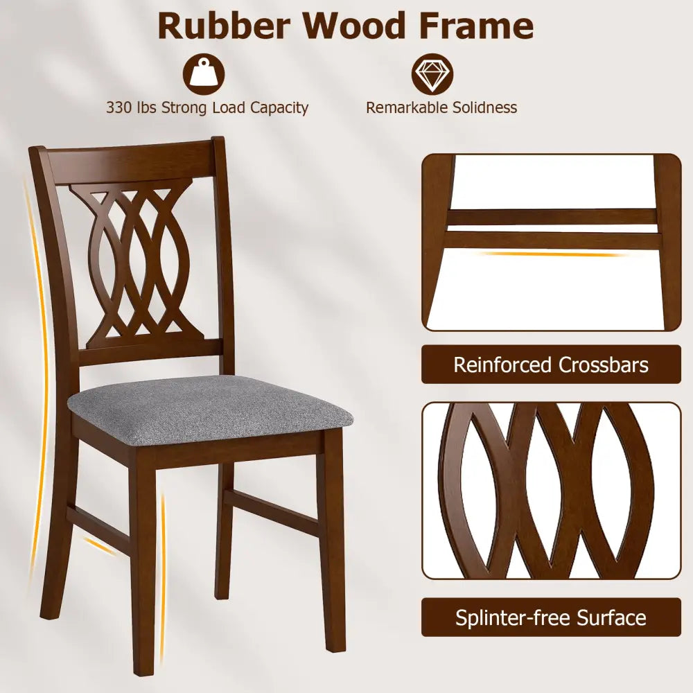 Dining Chairs Set of 2 Dining Room Chairs with Padded Seat for Kitchen Living Room-Walnut - Walnut - Dining Chairs