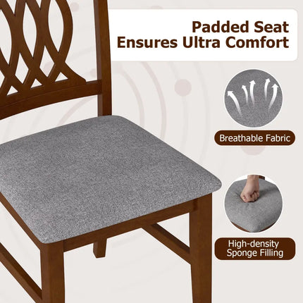 Dining Chairs Set of 2 Dining Room Chairs with Padded Seat for Kitchen Living Room-Walnut - Walnut - Dining Chairs