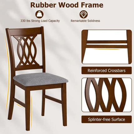 Dining Chairs Set of 2 Dining Room Chairs with Padded Seat for Kitchen Living Room-Walnut - Walnut - Dining Chairs